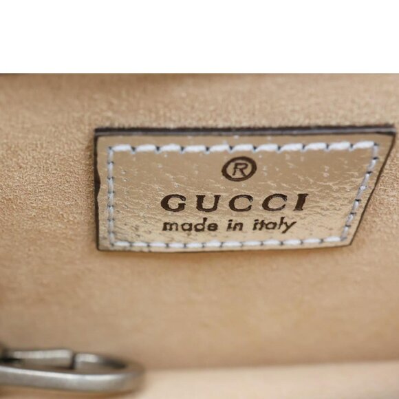 Gucci  Dionysus Super Mini Metallic Leather Crossbody Bag Silver 476432 - Picture 10 of 10
